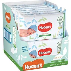 Foto van Huggies natural - biologisch afbreekbaar - billendoekjes - 384 babydoekjes - 8 x 48