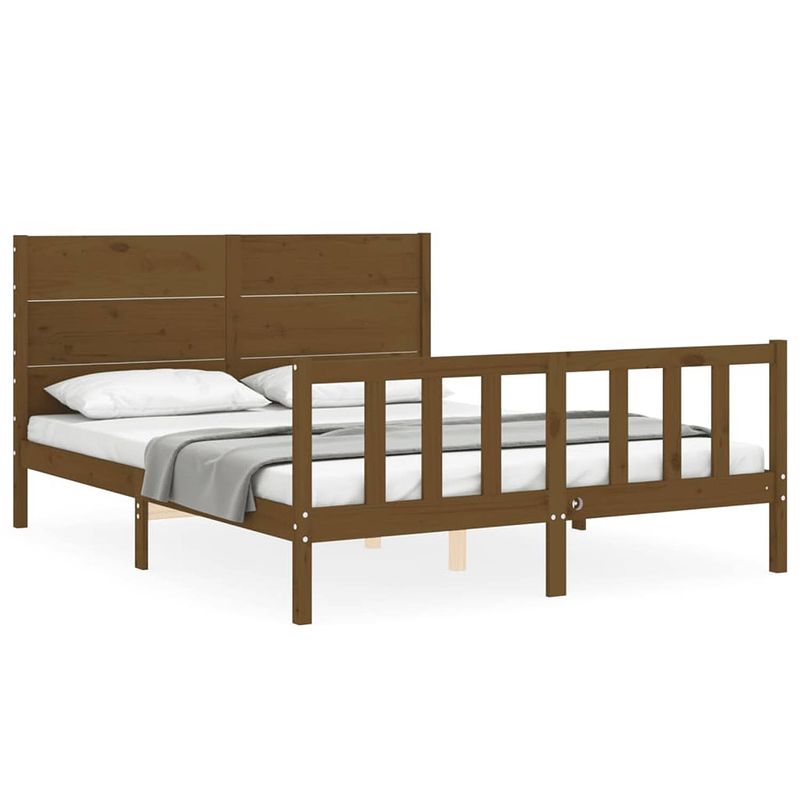 Foto van The living store houten bed - massief grenen - king size - 150x200cm