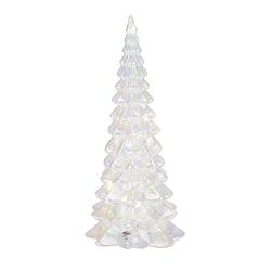 Foto van Kerstverlichting figuren acryl piramide boompje/kerstboompje met licht 26 cm - kerstverlichting figuur