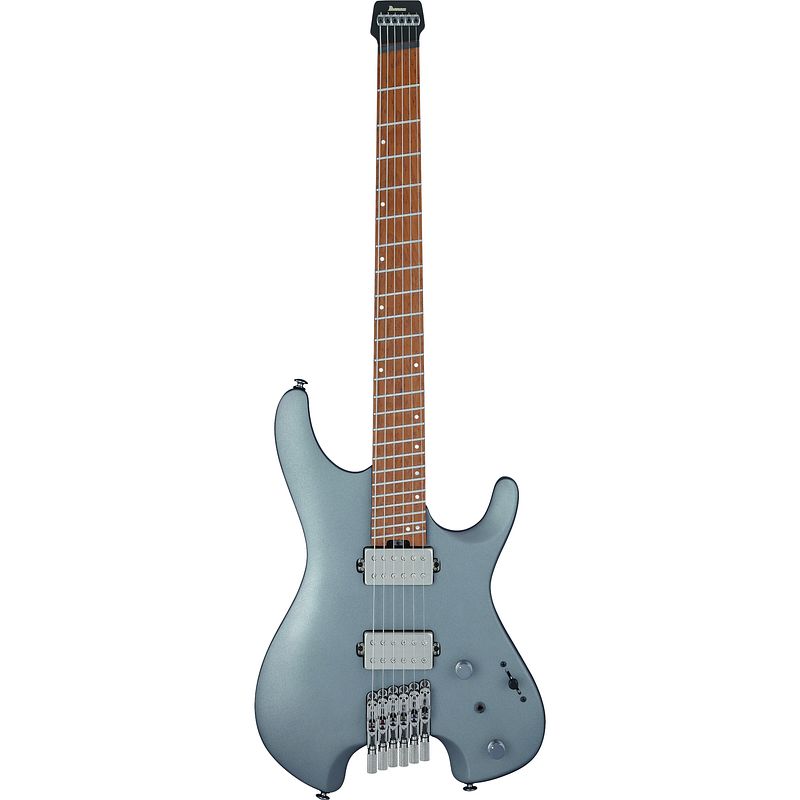 Foto van Ibanez qx52 mgm metallic gray matte headless elektrische gitaar + gigbag