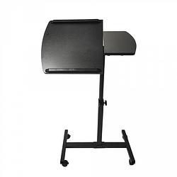 Foto van Laptoptafel laptopstandaard - bijzettafel bedtafel - verrijdbaar wieltjes - hoogte verstelbaar - zwart