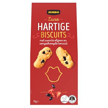 Foto van Jumbo hartige biscuits met zwarte olijven en zongedroogde tomaat 75g