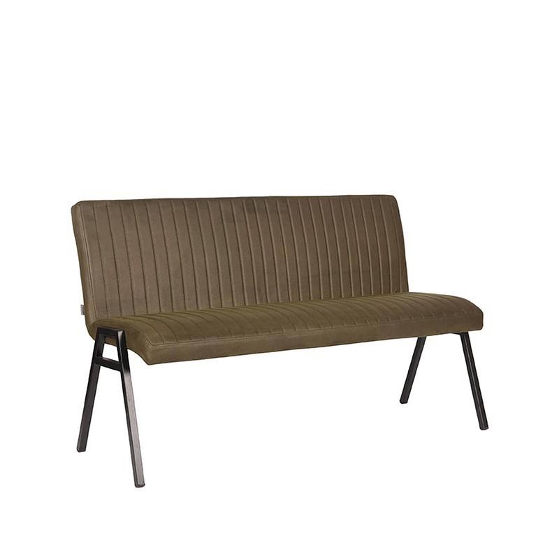 Foto van Label51 eetkamerbank matz - army green - microfiber - 145 cm