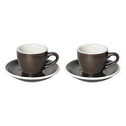 Foto van Loveramics - egg espressokop met schotel - set van 2 - 80ml - gunpowder