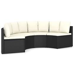 Foto van Vidaxl 4-delige loungeset met kussens poly rattan zwart