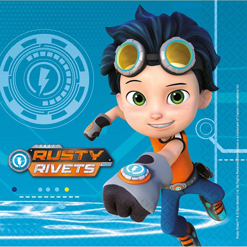 Foto van Nickelodeon servetten rusty rivets 33 cm 16 stuks blauw