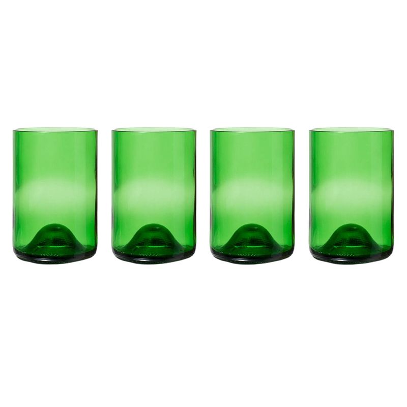 Foto van Rebottled waterglas groen 330 ml - 4 stuks