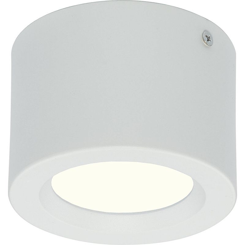 Foto van Led downlight - opbouw rond hoog 5w - natuurlijk wit 4200k - mat wit aluminium - ø105mm