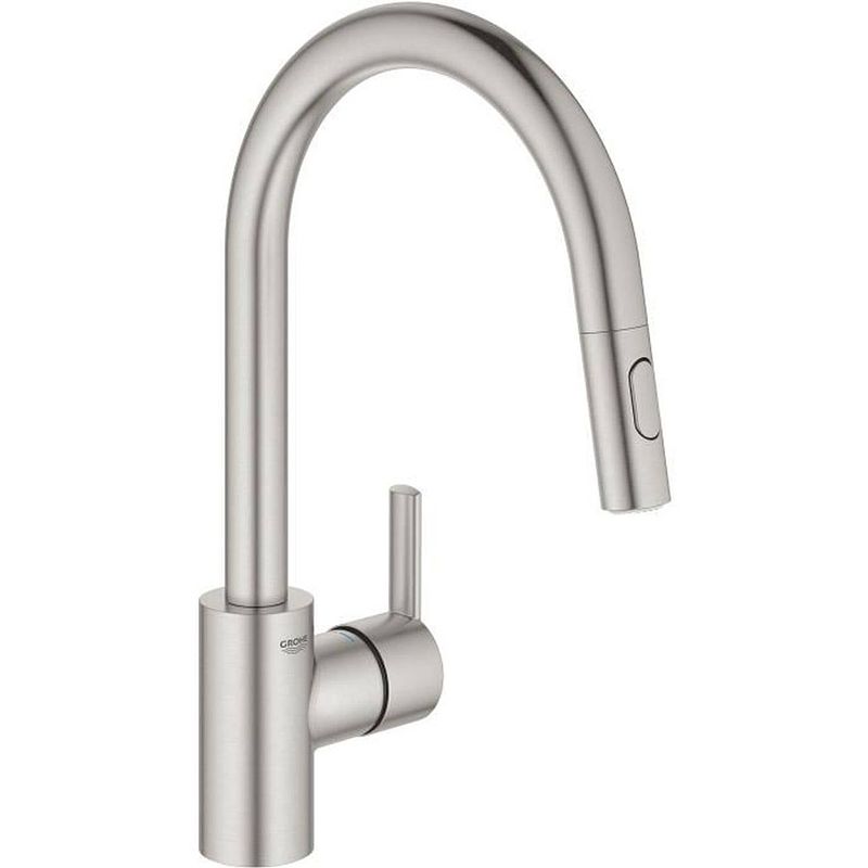 Foto van Grohe - sink monocommande mixer - douchekop met 2 uittrekbare stralen - omkering: laminaire straal / regenstraal