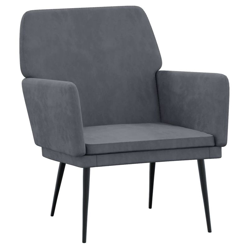 Foto van Vidaxl fauteuil 62x79x79 cm fluweel donkergrijs