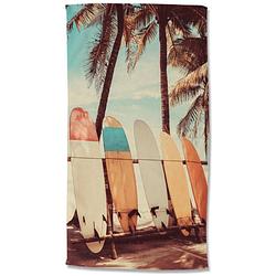 Foto van Droomtextiel surfplanken strandlaken - handdoek 100x180 cm - heerlijk zacht - poly velours