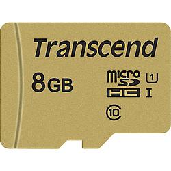 Foto van Transcend premium 500s microsdhc-kaart 8 gb class 10, uhs-i, uhs-class 1 incl. sd-adapter