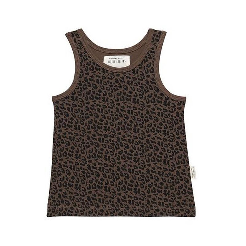 Foto van Little indians tanktop leopard junior katoen bruin maat 92