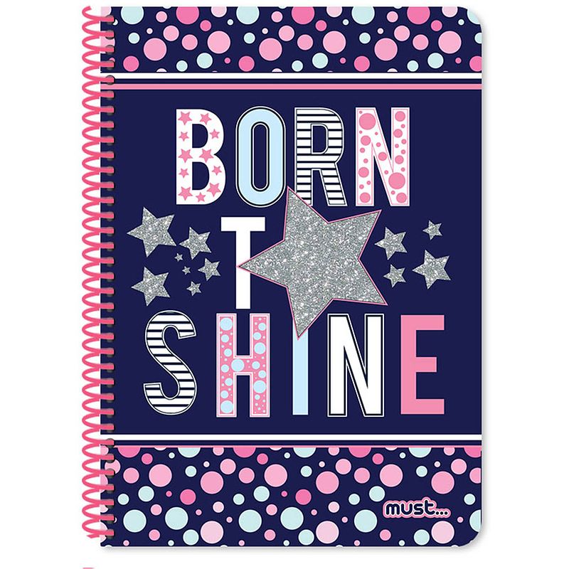 Foto van Must notitieboek shine meisjes b5 papier blauw 120 vellen