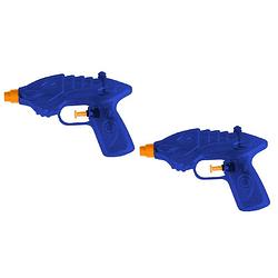 Foto van 2x waterpistool/waterpistolen blauw 16,5 cm - waterpistolen