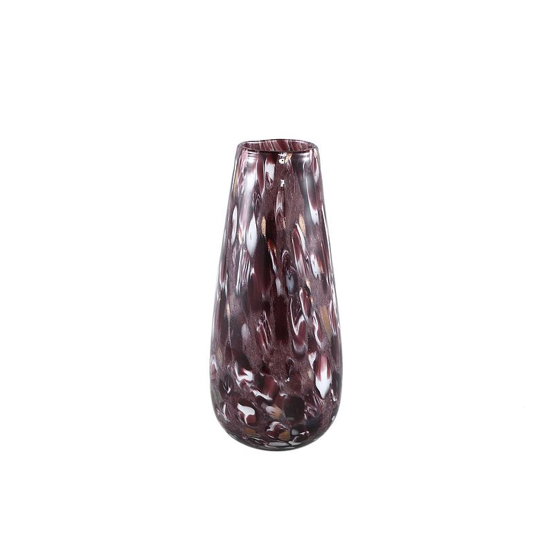 Foto van Ptmd gindora purple glass vase round bulb design s