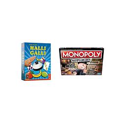 Foto van Spellenbundel - bordspellen - 2 stuks - halli galli & monopoly valsspelerseditie