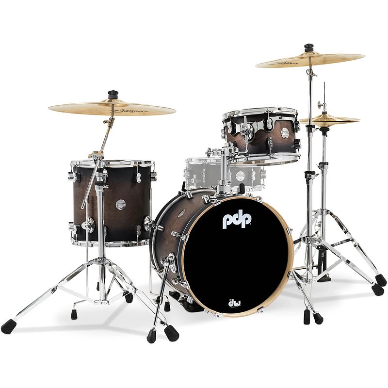 Foto van Pdp drums pdcm18bpscb concept maple charcoal burst lacquer 3d. bebop shellset