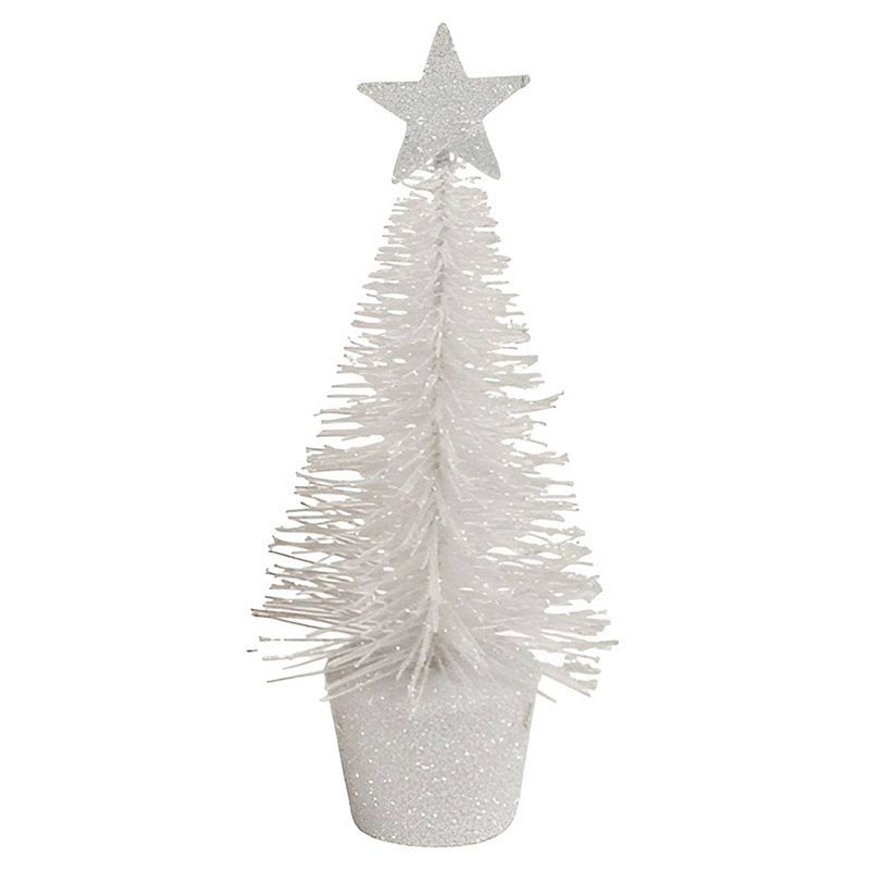 Foto van Glitter mini kerstboompje wit