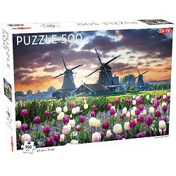 Foto van Tactic legpuzzel tulpen en molens 47 x 31 cm 500 stukjes