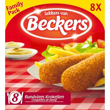 Foto van Beckers rundvlees kroketten family pack 8 x 70g bij jumbo