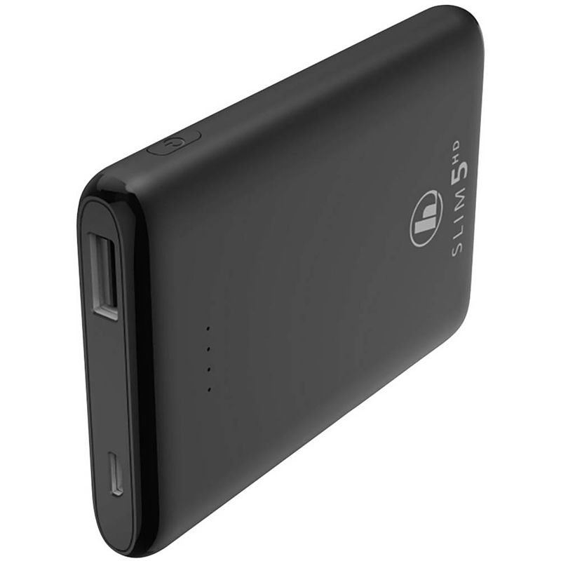 Foto van Hama slim 5hd powerbank 5000 mah fast charge lipo usb-a zwart statusweergave