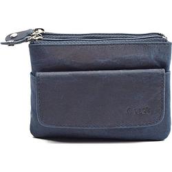 Foto van 4east® sleuteletui portemonnee blauw portemonnee etui - ring portemonnee - pasjeshouder met rits - rits portemonnee