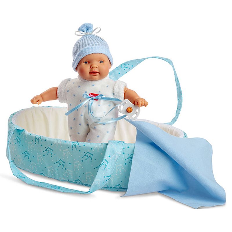 Foto van Berjuan babypop met accessoires junior 28 cm blauw 6-delig