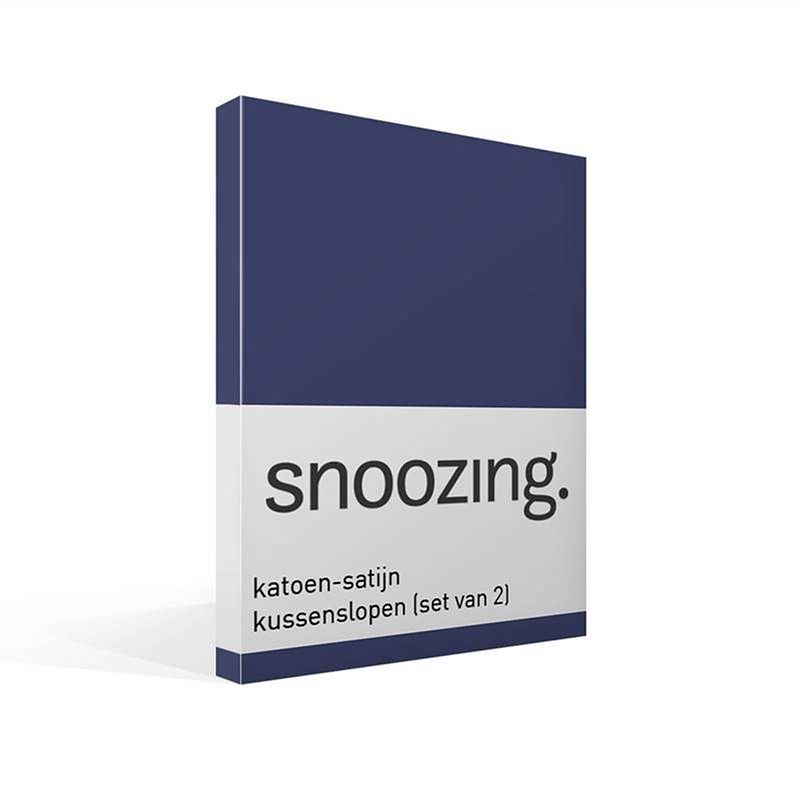 Foto van Snoozing - kussenslopen - set van 2 - katoen satijn - 60x70 - navy