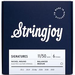 Foto van Stringjoy signatures 6s balanced medium 11-50 snarenset voor elektrische gitaar