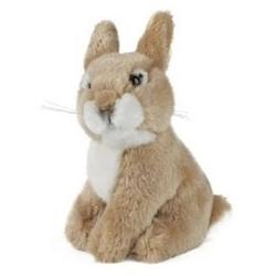 Foto van Pluche baby konijn/haas bruine knuffel 16 cm - bosdieren knuffeldieren - speelgoed voor kind