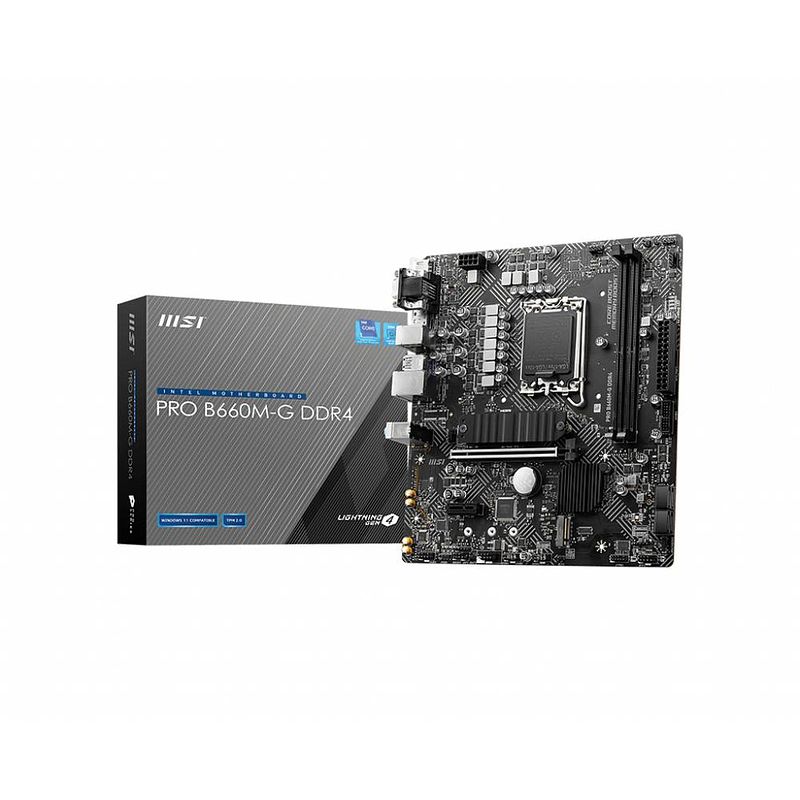 Foto van Msi pro b660m-g ddr4 moederbord socket intel 1700 vormfactor micro-atx moederbord chipset intel® b660