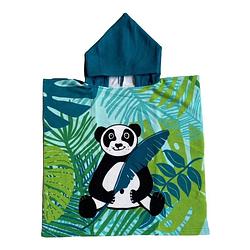 Foto van Bad cape/poncho voor kinderen panda print 60 x 120 cm microvezel - badcapes