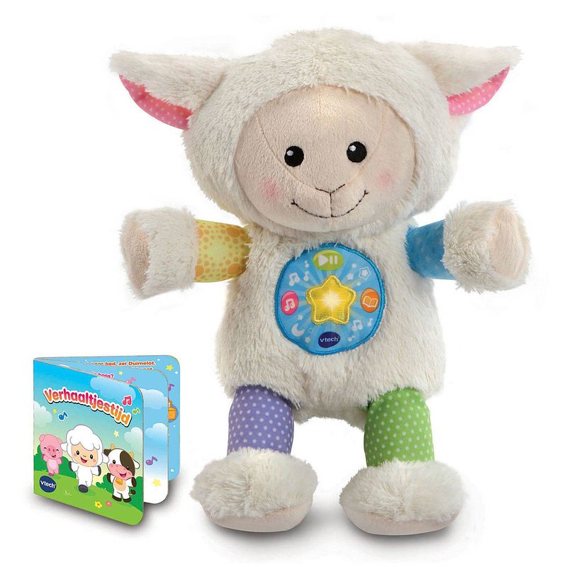 Foto van Vtech knuffel verhaaltjestijd schaapje 28 cm pluche wit