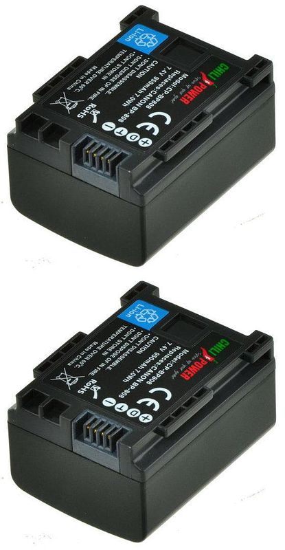 Foto van Chilipower bp-808 / bp-807 accu voor canon - 950mah - 2-pack