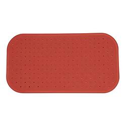 Foto van Msv douche/bad anti-slip mat badkamer - rubber - terracotta - 36 x 97 cm - badmatjes