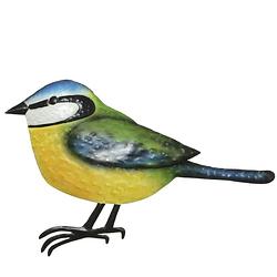 Foto van Decoratie vogel/muurvogel pimpelmees voor in de tuin 38 cm - tuinbeelden