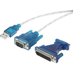 Foto van Renkforce usb 1.1 adapter [1x d-sub stekker 9-polig, d-sub stekker 25-polig - 1x usb 1.1 stekker a] vergulde steekcontacten