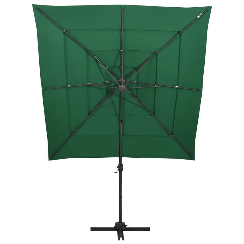 Foto van The living store parasol - groen - 250 x 250 x 246 cm - uv-beschermend polyester