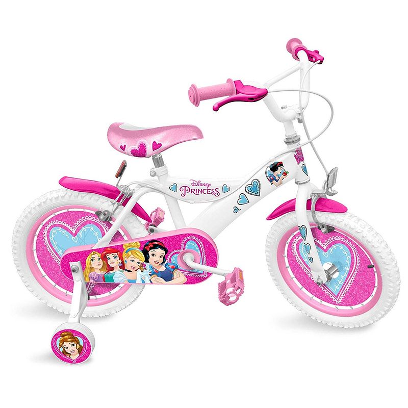 Foto van Disney princess 16 inch 26 cm meisjes v-brake wit/roze