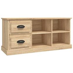 Foto van Vidaxl tv-meubel 102x35,5x47,5 cm bewerkt hout sonoma eikenkleurig