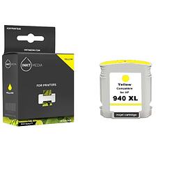 Foto van Inktmedia® -navulinkt - geschikt hp 940xl c4909ae inktcartridge geel hoge capaciteit - navul inkt - refill inkt