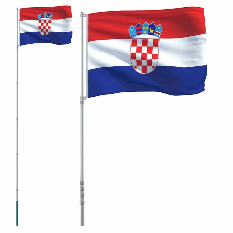 Foto van Vidaxl vlag met vlaggenmast kroatië 5,55 m aluminium