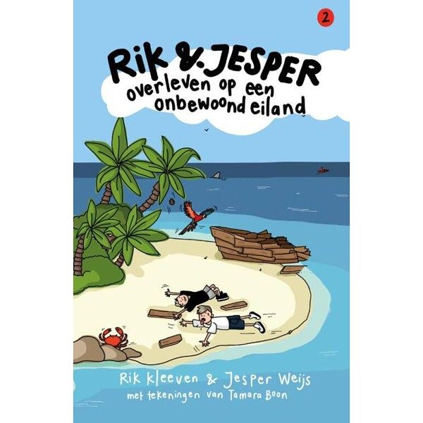 Foto van Rik en jesper overleven op een onbewoond eiland - kinderboek