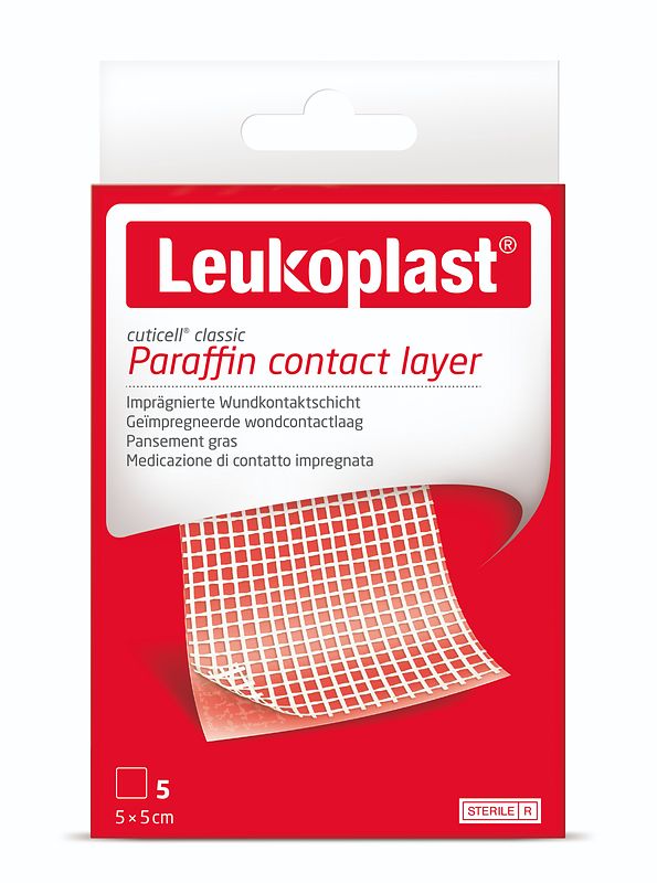 Foto van Leukoplast cuticell classic kompres met paraffine