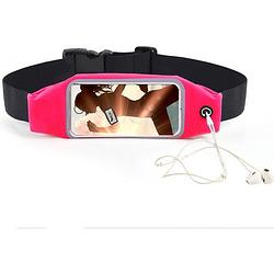 Foto van Iphone 11 sport heupband hoes running belt- hardloopband riem sportband hoesje roze