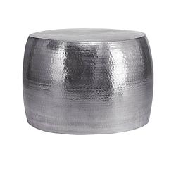 Foto van Womo-design salontafel, ø 53x41 cm, zilver, gemaakt van gehamerd aluminium legering