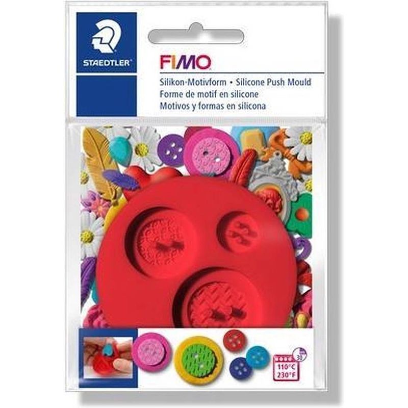 Foto van Fimo kleimal knopen junior 7 cm siliconen rood