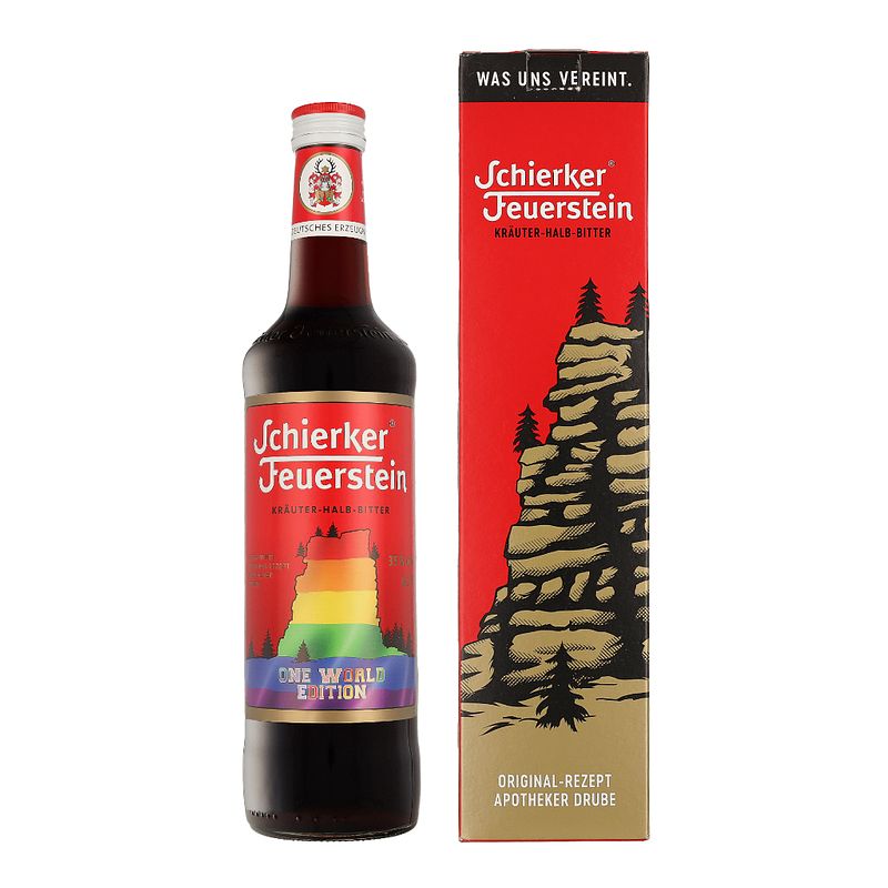 Foto van Schierker feuerstein 70cl kruidenkruidenbitter + giftbox