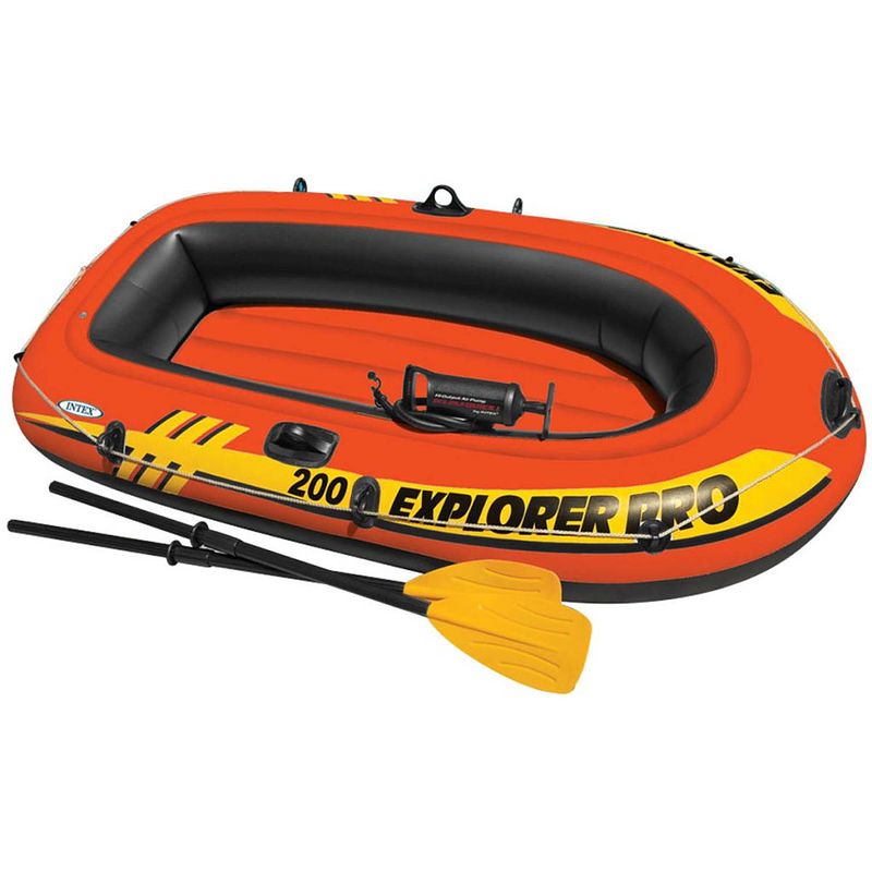 Foto van Intex explorer pro 200 opblaasboot met roeispanen en pomp 58357np